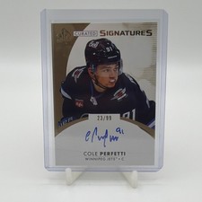 Upper Deck 2023-24 Curated Signatures Cole Perfetti Auto /99 Jets