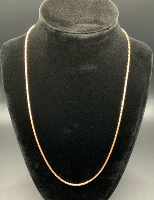 14 Karat Rotgold gedrehte Stein Halskette - 18 Zoll 1,7 mm 3,66 g - 925 Sterlingsilber