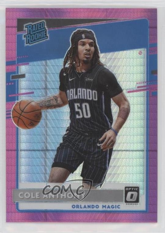 2020 Panini Donruss Optic Rated Rookie Hyper Pink Prizm Cole Anthony #165 0ks3