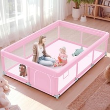 Pink Baby Playpen 74x50 Inches Playpen for Little Princess Play Yards Indoor ...