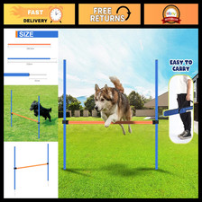 Dog Agility Training Set - Hurdles  Weave Poles, Adjustable Jump Bar, Outdoor O