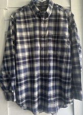 St.John  s Bay Mens Blue Plaid Long Sleeve Button Down Dress Shirt Medium