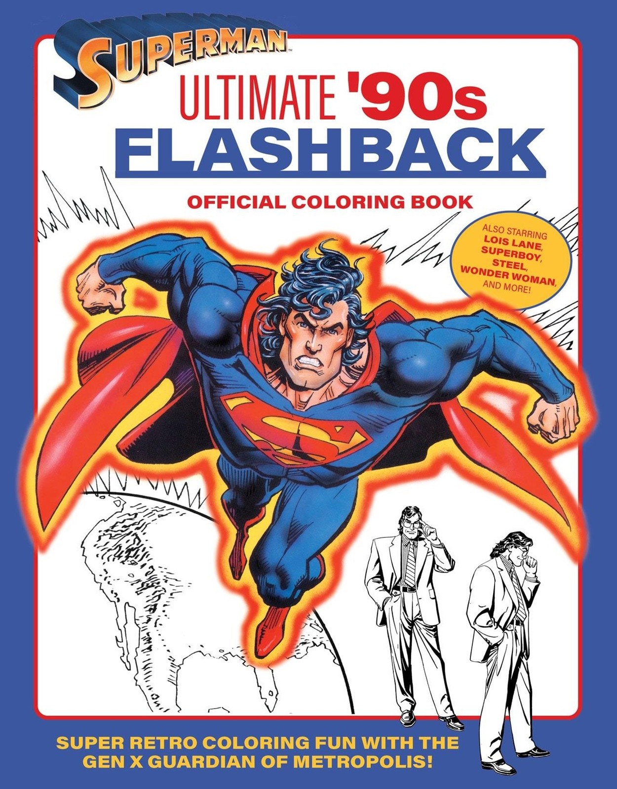 Superman Adult Colouring Book Official DC Comics Ultimate 90s Flashback