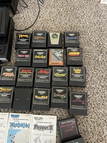 Colecovision Bundle Lot with 32 Coleco Games + Expansion w 12 Atari Games Tested