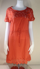 Madewell Eyelet Wildfield Orange Shift Dress Size 0