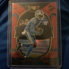 2022 Panini Select - Jameson Williams #57 Red Prizm /99 (RC) Lions NFL Card