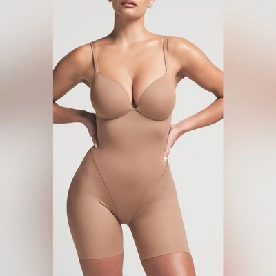 NWT SKIMS Ultimate Body PushUp Enhancing Padded MidThigh Bodysuit Sienna Size 2X