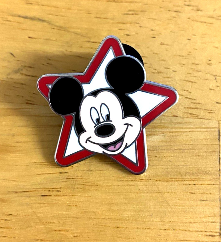 Disney Trading Pin Mickey Mouse in Red White Star Disney Parks 2012