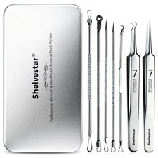 Pimple Popper Tool Kit, 7 PCS Professional Stainless Steel Blackhead Remover ...