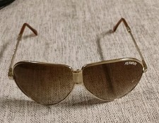 Vintage Ferrari Folding Gold Frame Sunglasses with Carrying Case