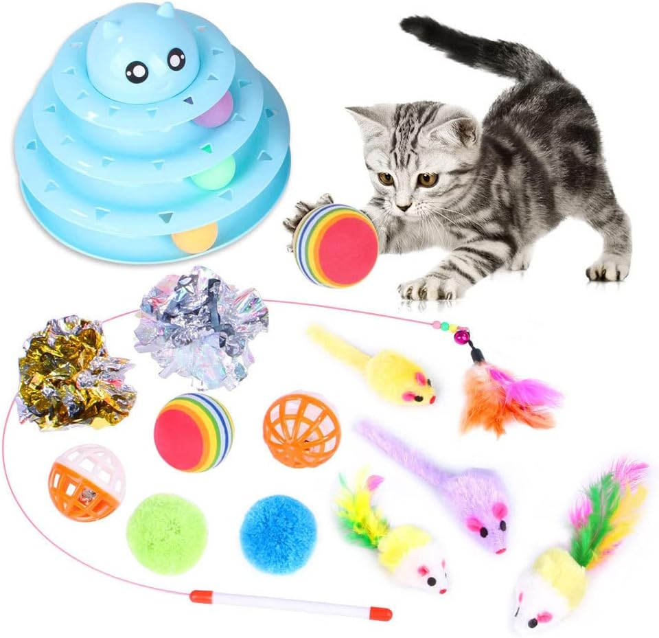 Confezione Da 14 Giocattoli per Gatti Interattivi per Gatti Al Coperto Giocattol