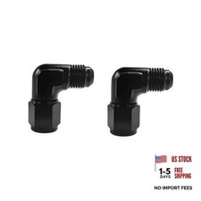 2 PCS Female to Male 90 Degree Hose Fitting Adapter, Aluminum Flare Elbow 6AN
