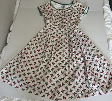 Dirndl M nchen Floral Cotton Fit  Flare Midi Dress Scoop Neck Pockets 40
