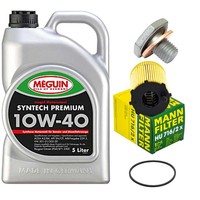 MotoröL Filter Set Meguin 10W-40 5 Liter + Schraube FüR Citroen Mazda Peugeot
