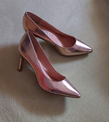 NEU Tolle BUFFALO Pumps Rosé Metallic Glanz Ledersohle Gr.39 