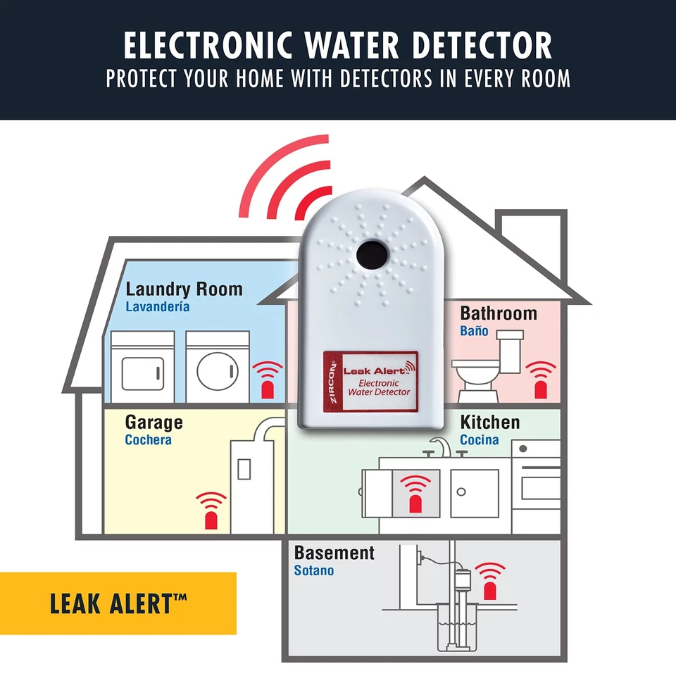 Zircon Leak Alert Water Leak Detector & Flood Sensor Alarm/Water Leak Sensor ... - Image 3 of 4