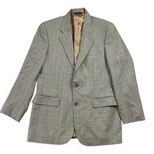 Brooks Brothers Sport Coat Blazer Mens 40R Tan Wool Houndstooth Ivy Tweed