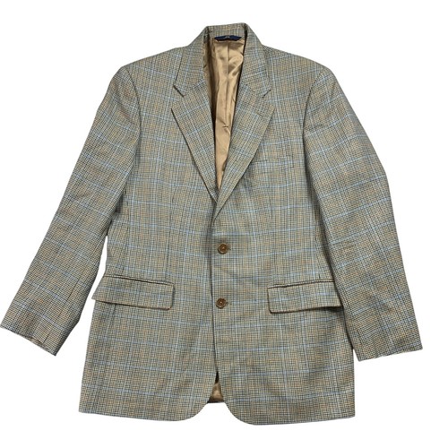 Brooks Brothers  Sport Coat Blazer Mens 40R Tan Wool Houndstooth Ivy Tweed