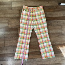 70s VINTAGE Farah Plaid Pants Men's Size 32x30 USA Made Multicolor Retro 21210