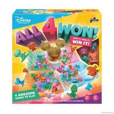 Drumond Park All 4 Won! Disney Family Game, 4-in-1 Fast-Paced Matching & Reflex