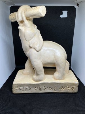 Vintage GOP Plaster Elephant 1939 Rare Symbolic Elephant of the Republican Party
