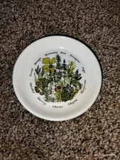 VTG WELSH BONE CHINA TRINKET DISH HERBAL MOTIF NATIONAL TRUST BONCATH 4" RARE