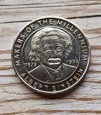 Albert Einstein Makers Of The New Millennium 2000 Commemorative  Silver Coin