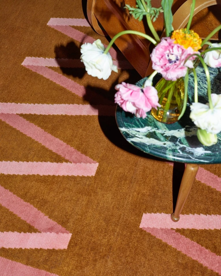 Alfombra moderna personalizada con cinta plegable acolchada a mano para sala de estar dormitorio 8x10 9x12 Foto 2 de 3