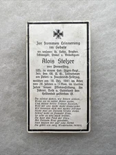 WW2 German Army Death Card Mountain Troop 1941 (CC258