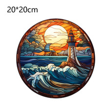 Ornamento da appendere per finestra in vetro colorato 20 cm motivo diamantato in rilievo decorazione casa