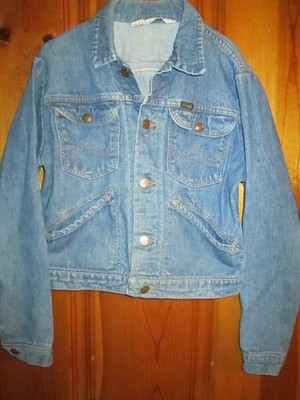 Ladies WRANGLER Vtg 1960s 1970s Selvedge type 3 Denim Jean Jacket ? S/XS USA