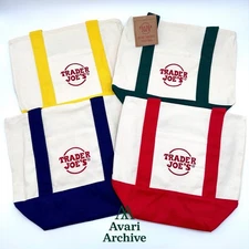 Trader Joe’s Canvas Tote Original Mini Bag Set Of 4 Colors Limited NWT