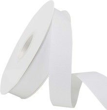 1 Inch White Grosgrain Ribbon, 50 Yards for Gift Wrapping and Crafts