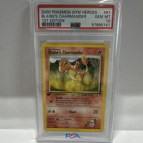 Blaine's Charmander (1st Edition) graded PSA 10 for sale on eBay