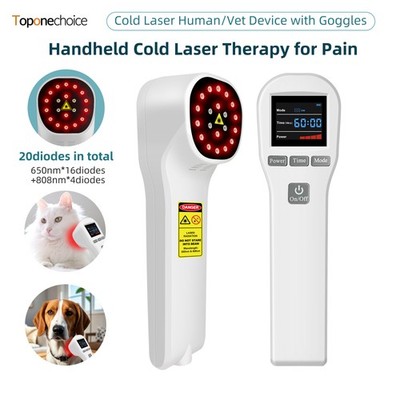 Cold Laser Human/Vet Device for Joint and Muscles for Infrared Light 808nm+650nm