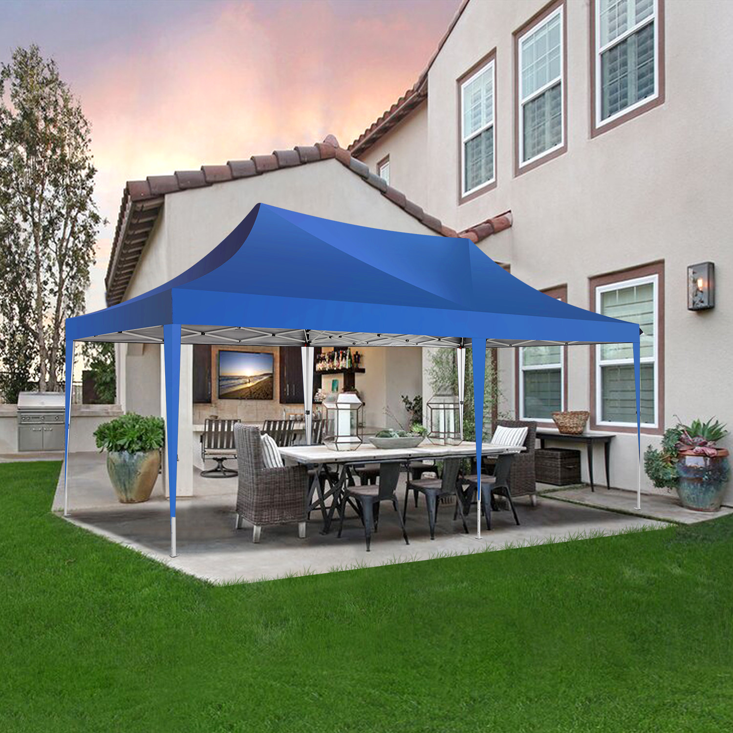 10x20ft Pop up Canopy Outdoor Large Party Tent Waterproof Gazebo Frame Upgraded