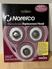 New in Package Philips Norelco HQ4 1915XR Micro Action Replacement Heads Set