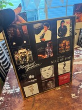 Michael Jackson Poster Facsimile Machine Autograph on an LP Cover (FRAMED) 24X36