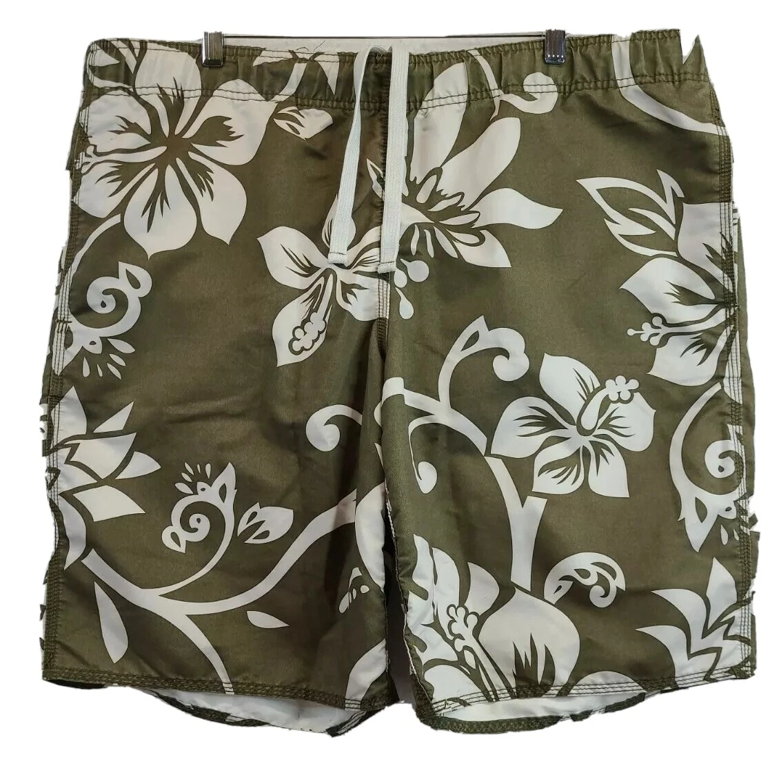 Old Navy Mens Large Green Floral Swim Board Shorts eBay