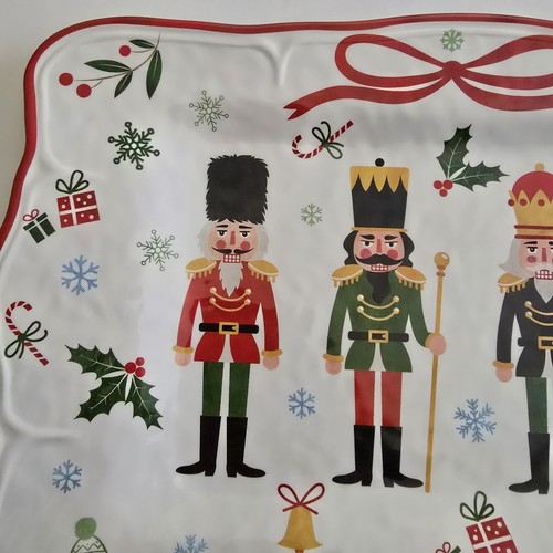 4 Nutcrackers Christmas Melamine Serving Tray Non Branded - Picture 9 of 12
