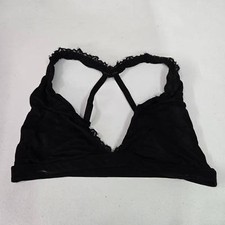 Victoria's Secret PINK Women Bra Large Black Date Unlined Bralette Wireless READ