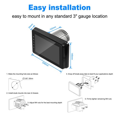 8 Inch Digital Marine CarPlay Multimedia Player Wireless CarPlay Android Auto - Picture 8 of 14