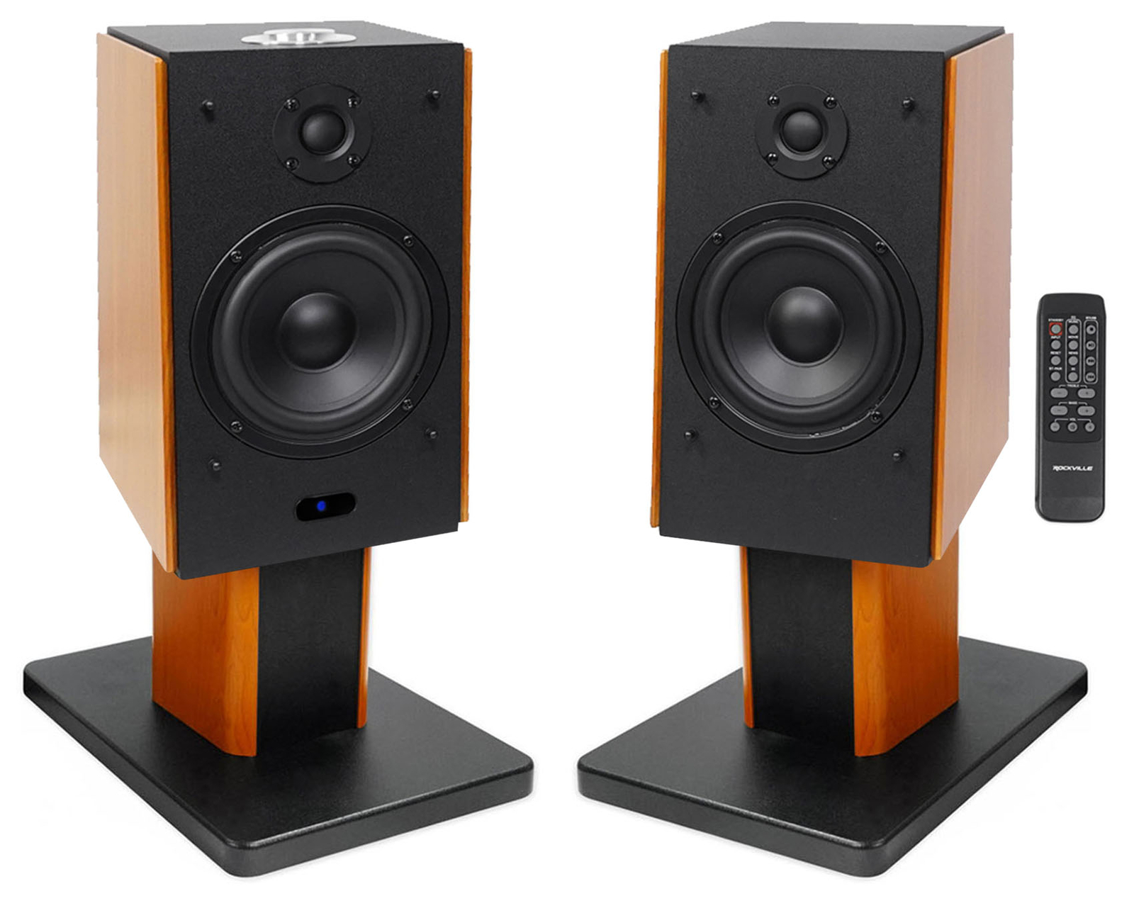 (2) Колонки для домашнего кинотеатра с книжной полкой Rockville HD5 5 Bluetooth + Деревянные подставки