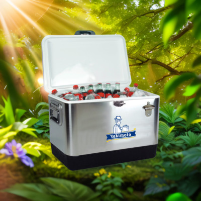 Yakimoto 54Qt Stainless Steel Ice Chest for Outdoor Garden Picnic-Free Shipping