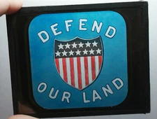 USA SHIELD Defend Our Land hand tinted GLASS SLIDE