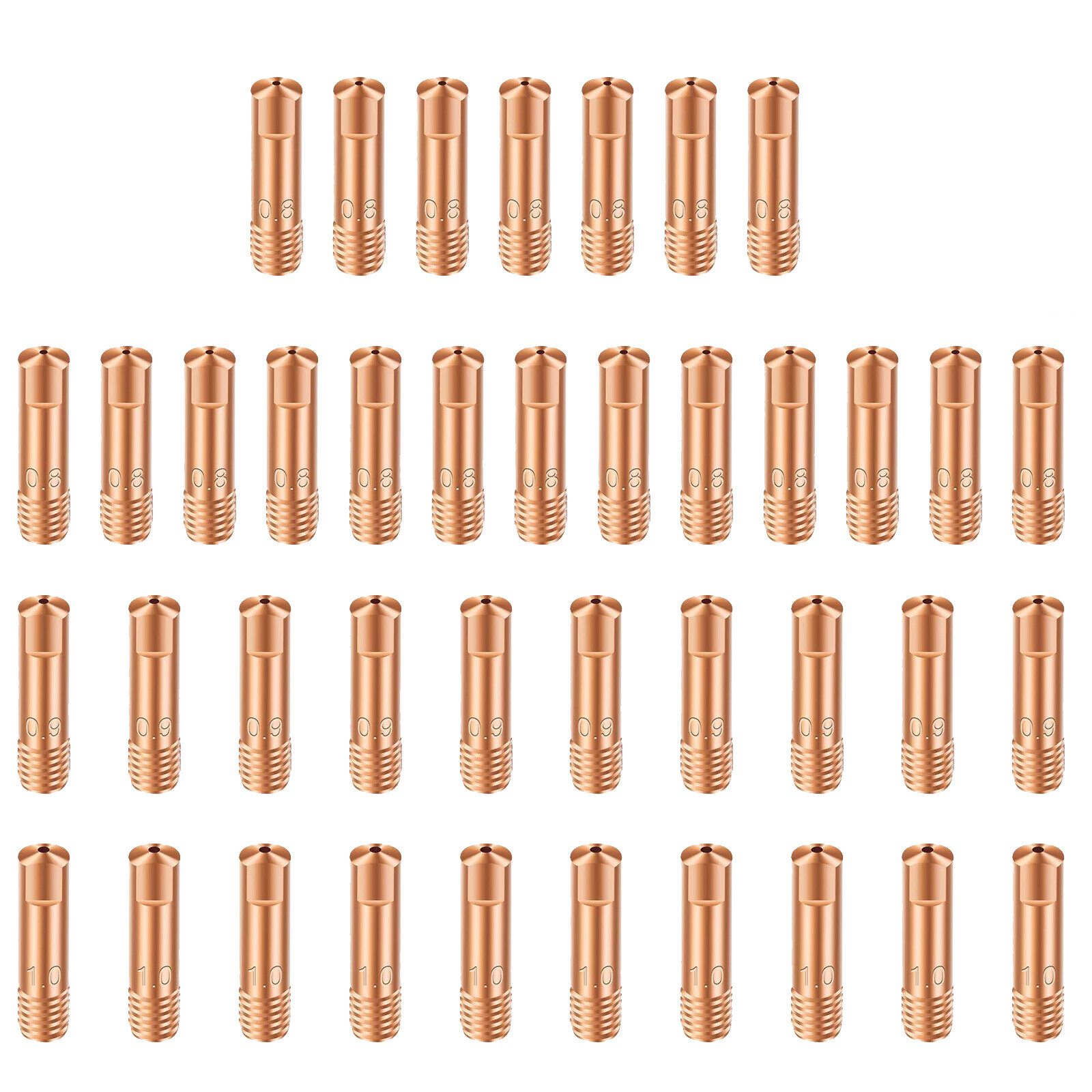 40PCS M6 Copper Welding Tips 0.8-1.0mm for 15AK MAG Torch and DIY Projects  