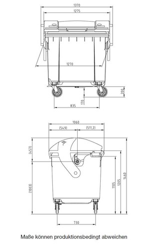 Müllcontainer 660 Liter und 1100 Liter Original SULO Flachdeckel oder Runddeckel - Bild 23 von 28