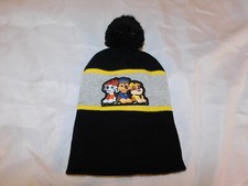 paw patrol beanie cap black gray and yellow with pomp