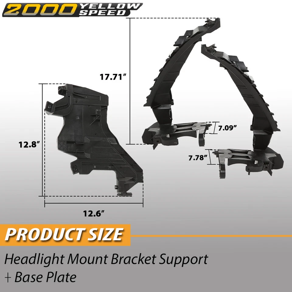 4PCS Fit For 2008-2012 Audi A4 B8 S4 Headlight Mount Bracket Support Base Plate Foto 3 de 4