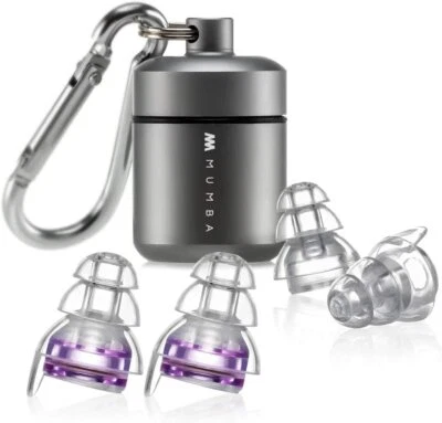 Mumba High Fidelity Ear Plugs, 24dB Advanced Filter Tech Ear Protection 2 Pack